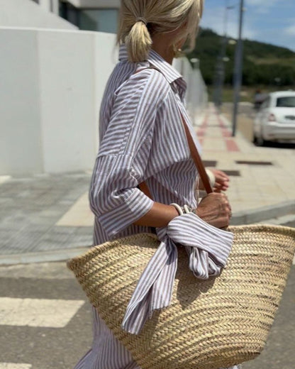 Jasmin | Women's Timeless Striped Summer Shirt Dress