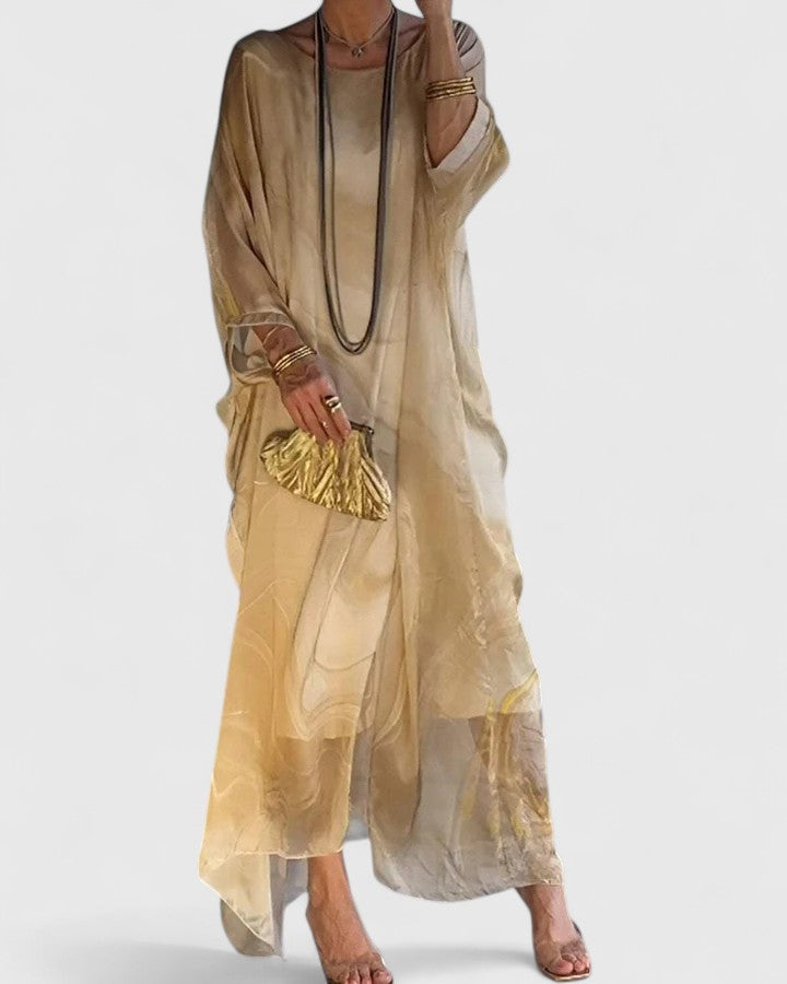 Doris | Women's Relaxed geschnittenes Maxi Dress with Batwing Sleeves