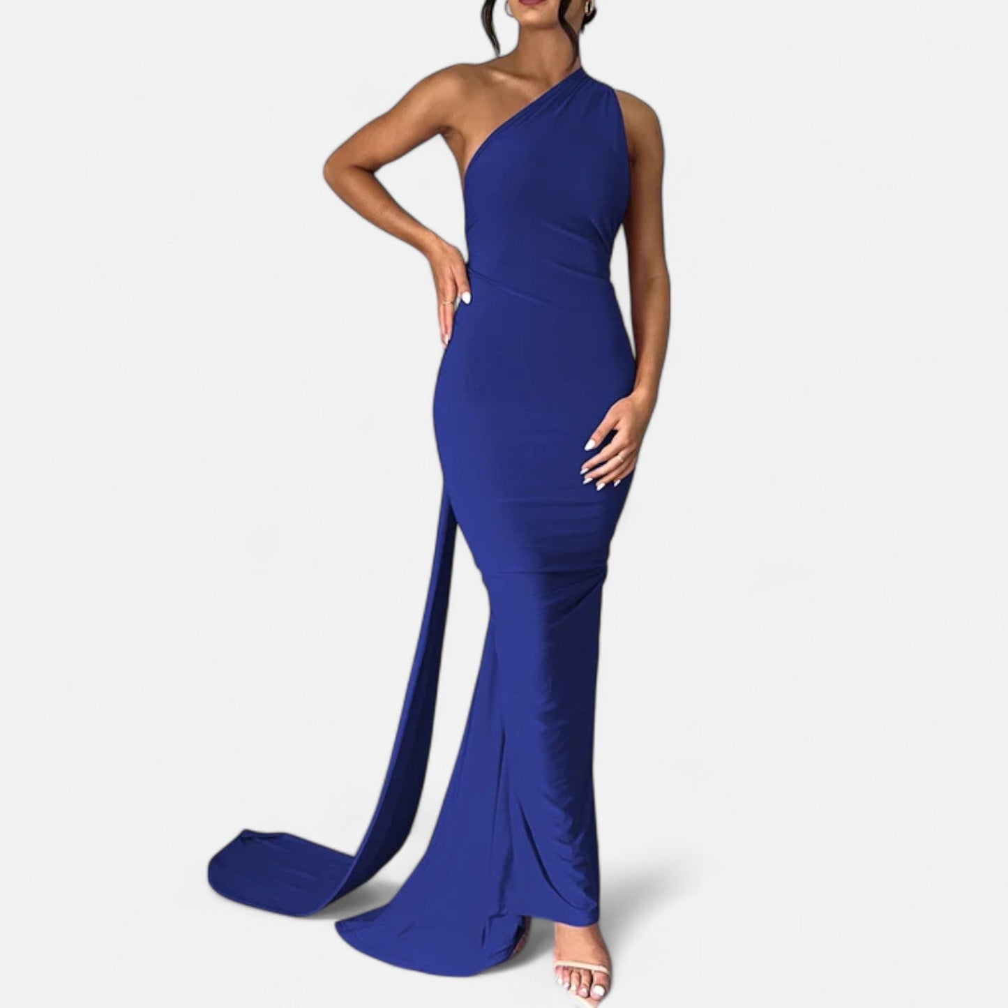 Lara | Women's Maxi Dress with One-Shoulder-Halter Neck