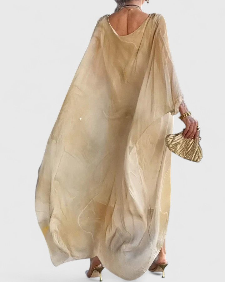 Doris | Women's Relaxed geschnittenes Maxi Dress with Batwing Sleeves