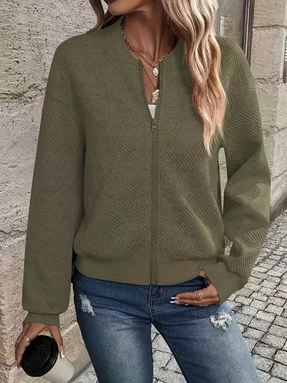 Jessica | Women's Knit Cardigan with Zip and Texture