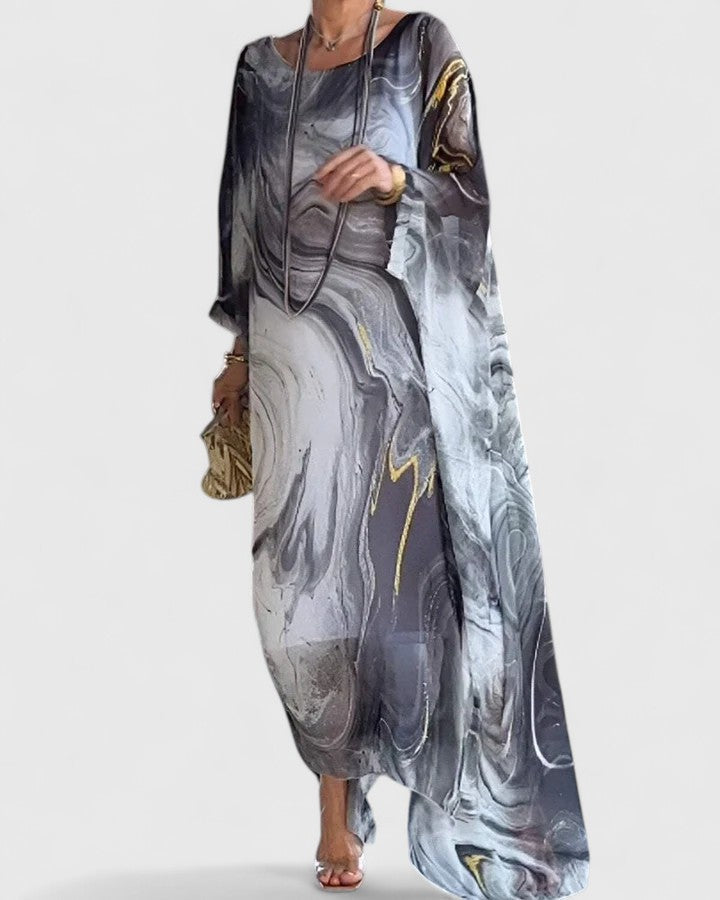 Doris | Women's Relaxed geschnittenes Maxi Dress with Batwing Sleeves