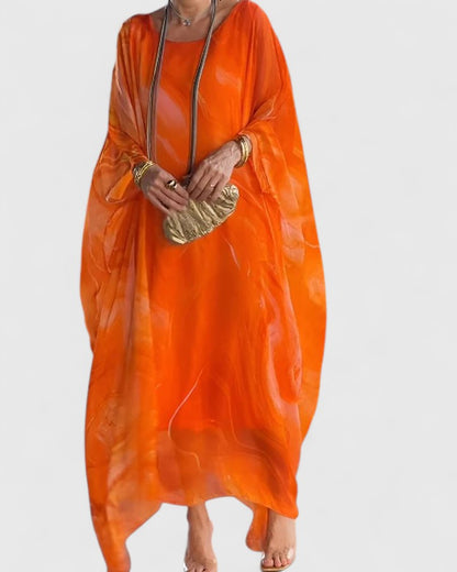 Doris | Women's Relaxed geschnittenes Maxi Dress with Batwing Sleeves