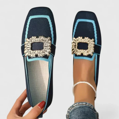 Doris | Women's Kristallschnalle Slip-On Loafers