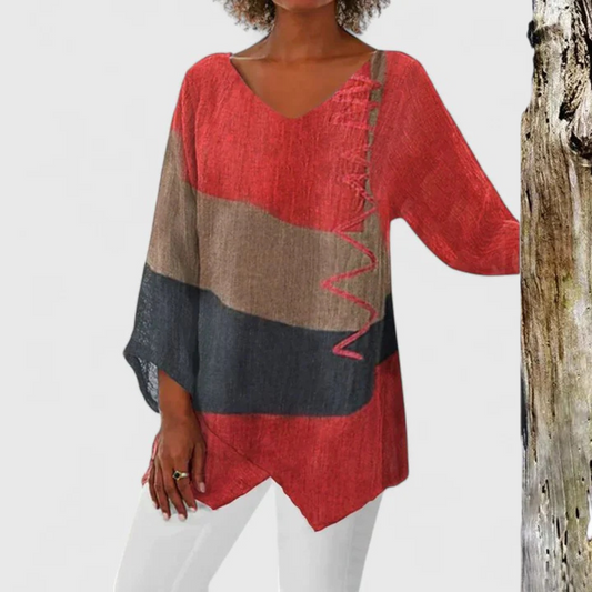 Aldona | Breathable V-Neck Relaxed Sophisticated Tunic