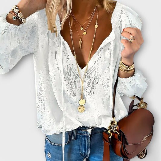Aniela | Women's V-Neck Relaxed Boho Summer Top