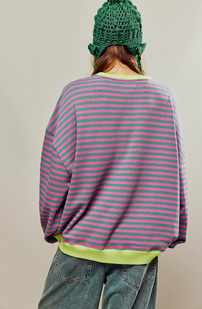 Anja | Women's Striped Round Neck Sweater for Spring