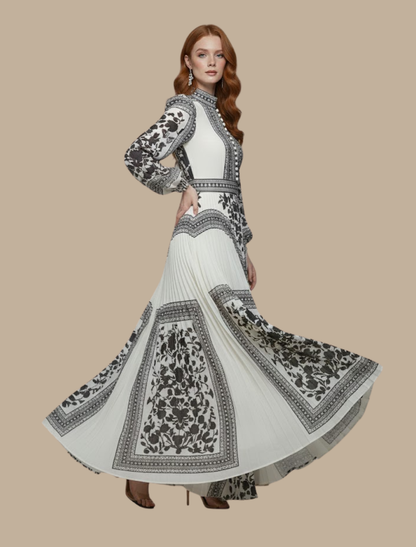 Anja | Women's Pleated Maxi-Evening Dress