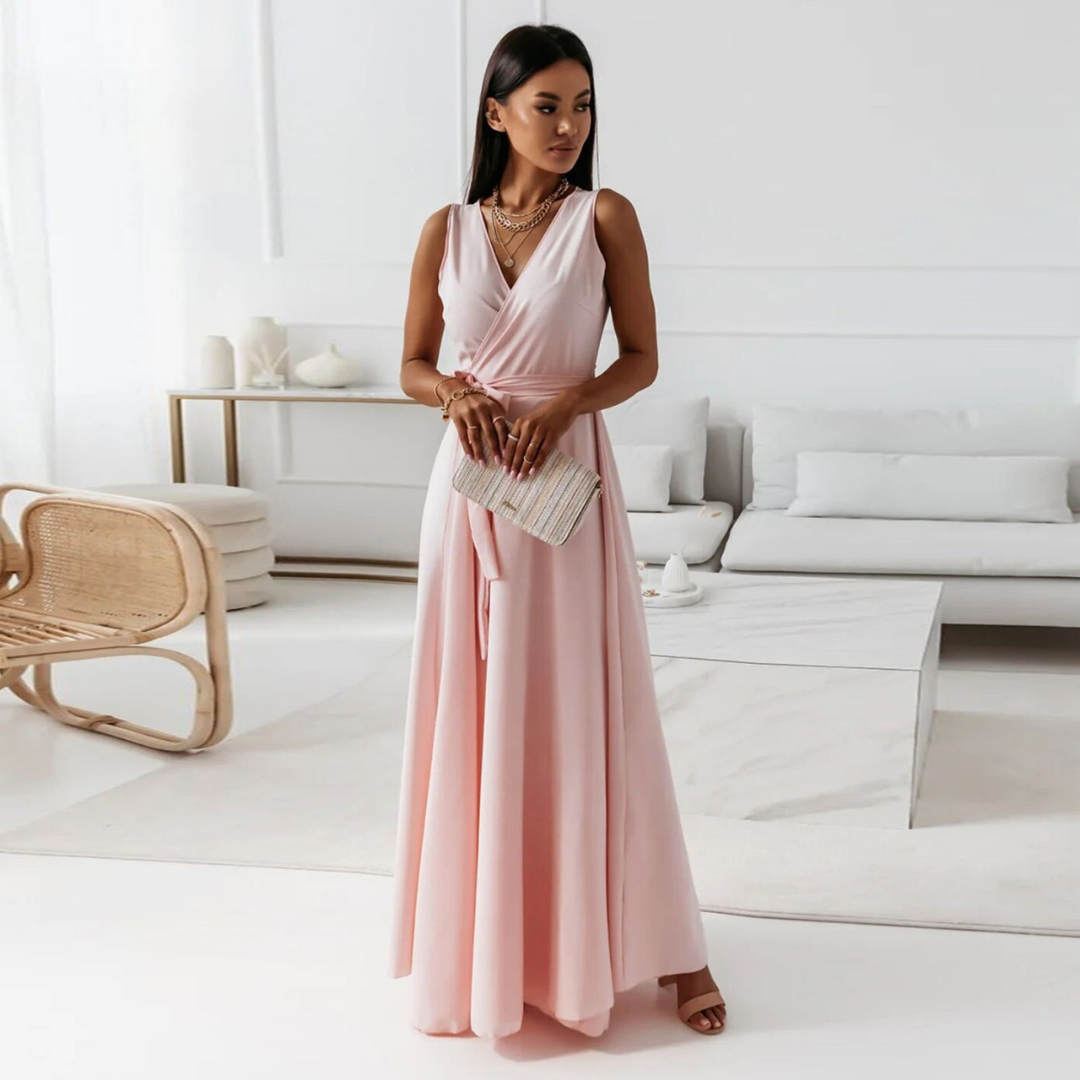 Viviane | Women's Wedding Guest Elegant Wrap Maxi Dress