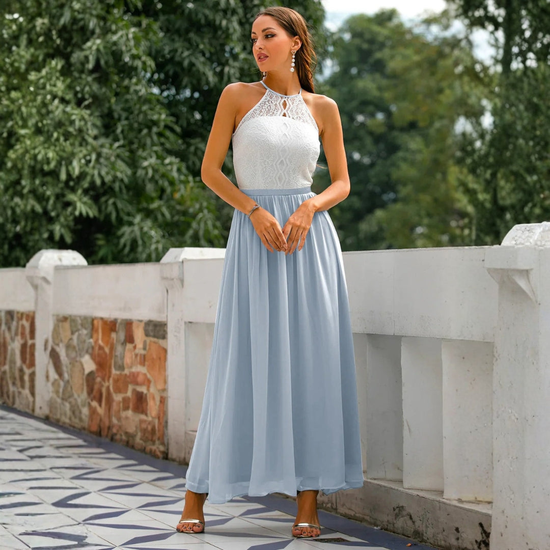 Franziska | Women's Wedding Guest Halter Neck Maxi Dress