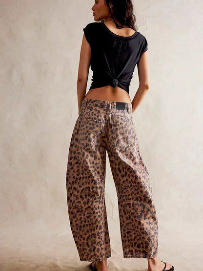 Gabriela | Women's Printed Jeans with Wide Leg