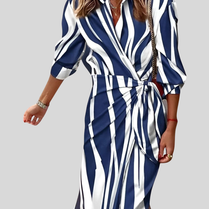 Gemma | Women's Midi Relaxed Striped Summer Dress
