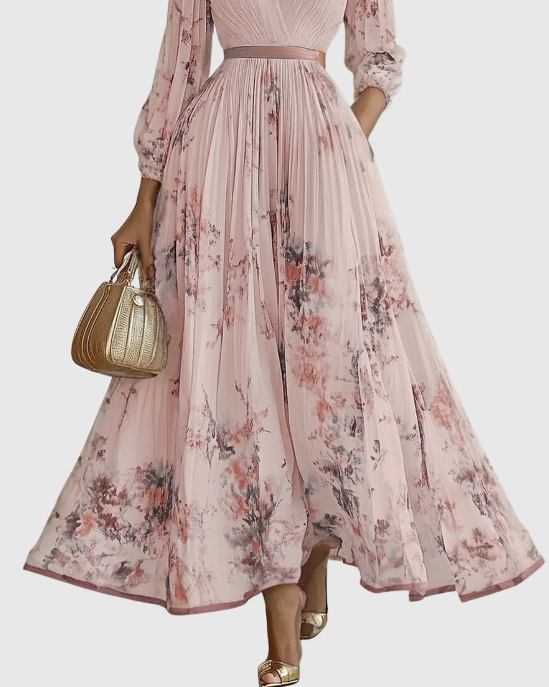 Isabella | Women's Sleeveless Pleated Floral Midi Dress