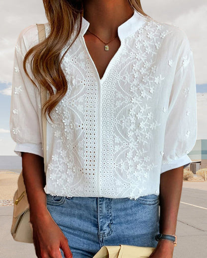 Susannah | Women's Breathable V-Neck Relaxed Summer Blouse