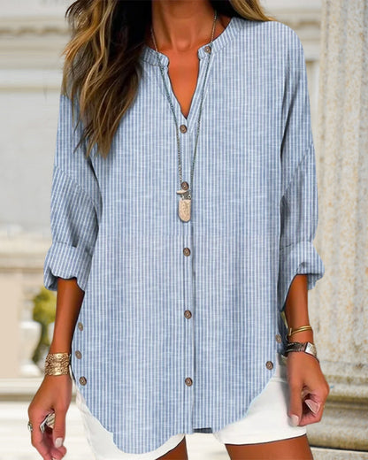 Lena | Women's Breathable Relaxed Striped Summer Blouse