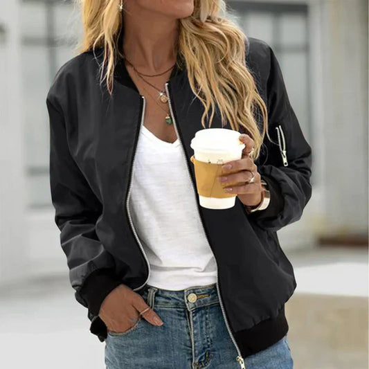 Annika | Women's Classic Bomber Jacket with Zip Front