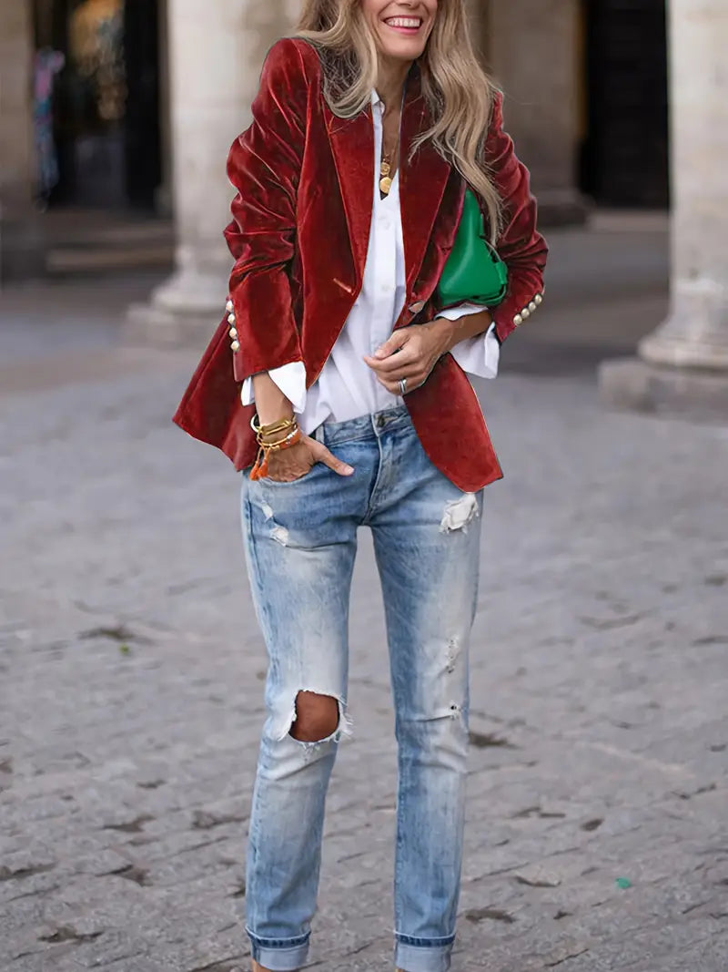 Sabina | Women's Classic Blazer with One-Button-Closure