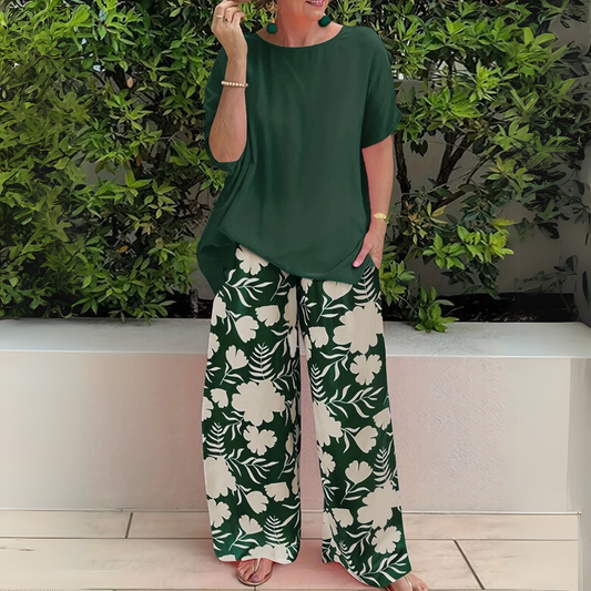 Raffaella | Breathable Wide-Leg Relaxed Floral Set