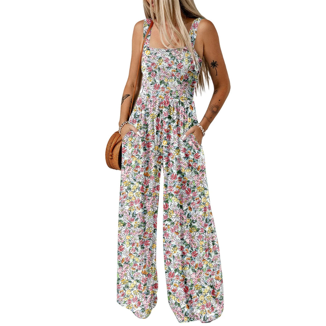 Ursula | Elegant Women's-Spring-Jumpsuit with Floral Print and wide Leg