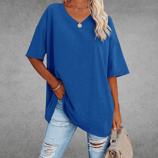 Frankie | Women's V-Neck Relaxed Summer T-Shirt