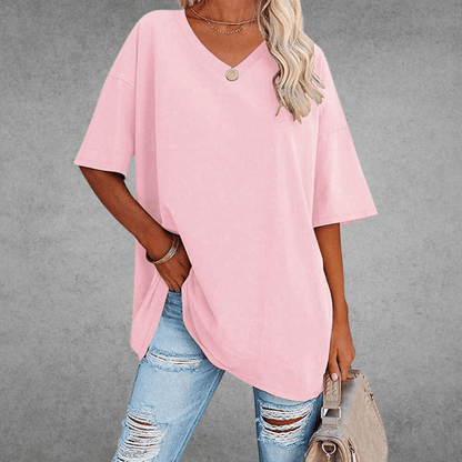 Frankie | Women's V-Neck Relaxed Summer T-Shirt