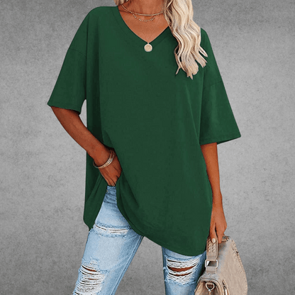 Frankie | Women's V-Neck Relaxed Summer T-Shirt