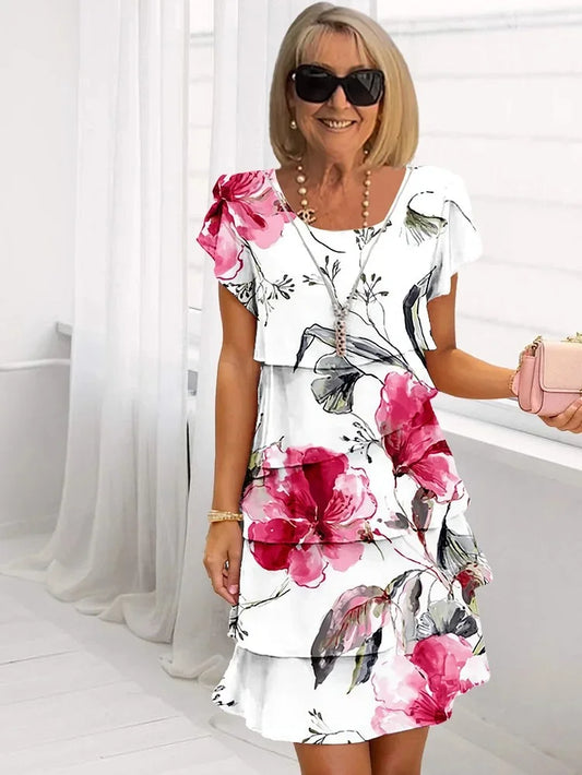 Lucrezia | Women's Pleated Floral Elegant Dress