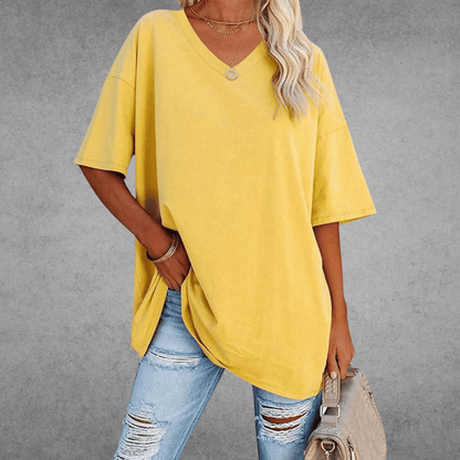 Frankie | Women's V-Neck Relaxed Summer T-Shirt
