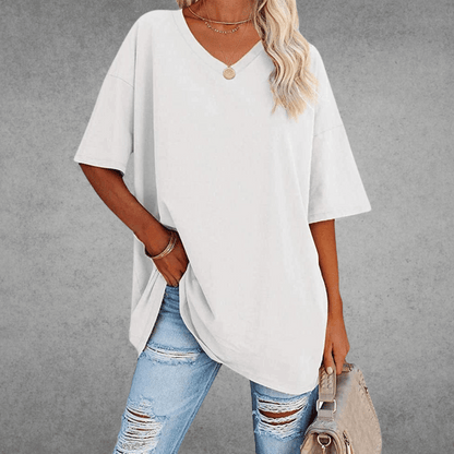 Frankie | Women's V-Neck Relaxed Summer T-Shirt