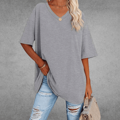 Frankie | Women's V-Neck Relaxed Summer T-Shirt
