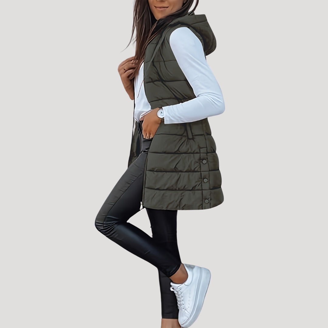 Martina | Winter Quilted Vest for Women's with Hood