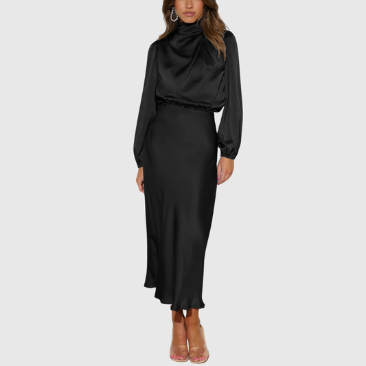 Donatella | Women's Satin Maxi Elegant Dress