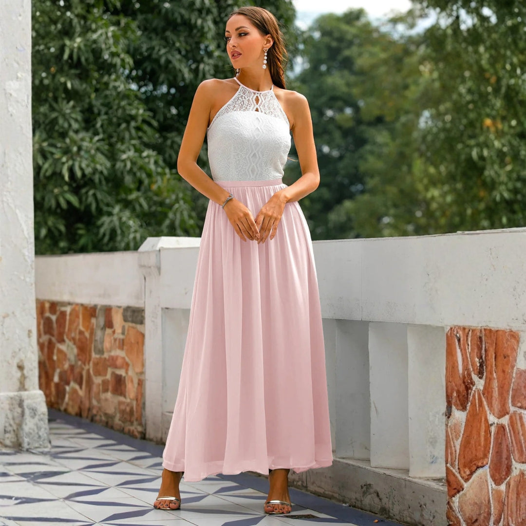 Franziska | Women's Wedding Guest Halter Neck Maxi Dress