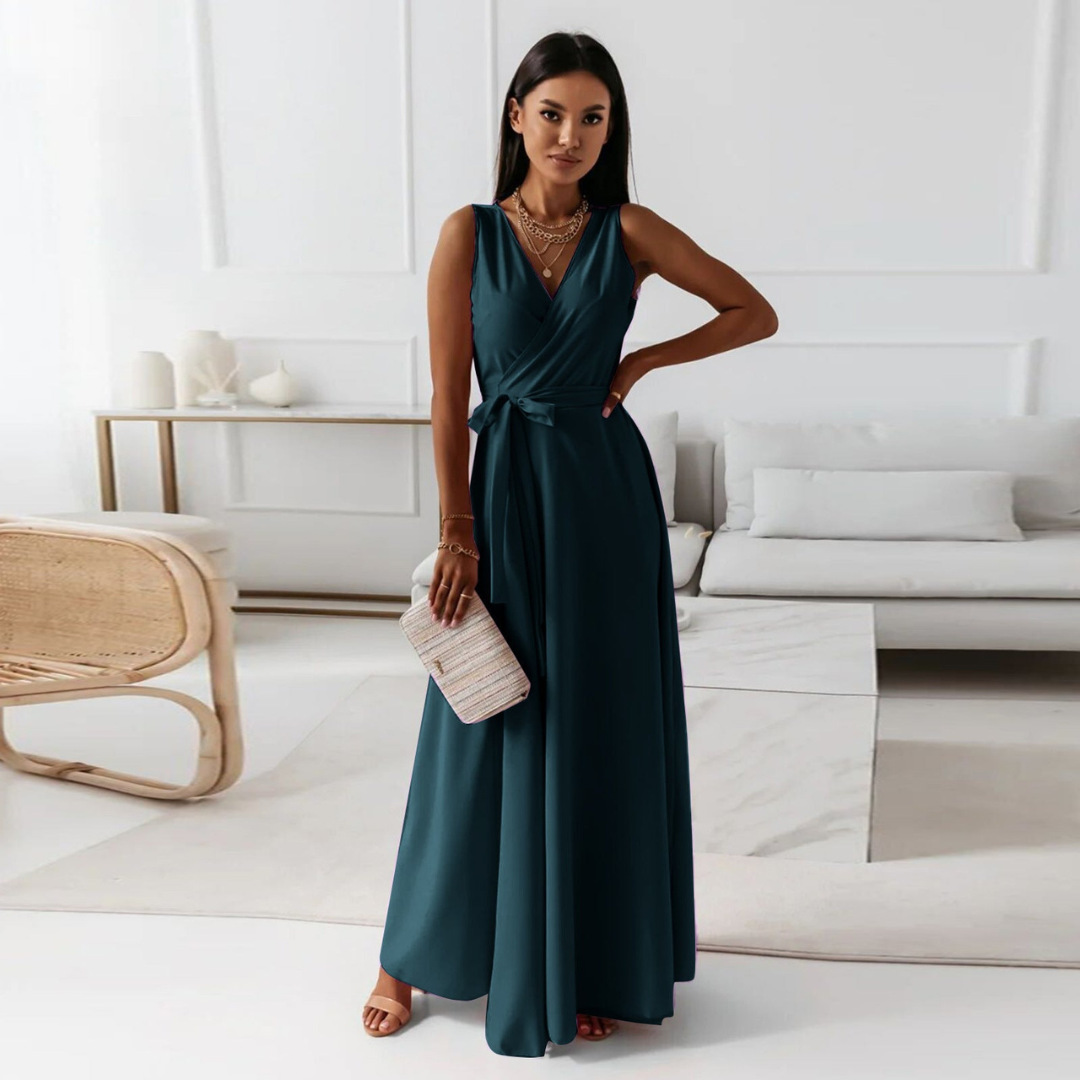 Viviane | Women's Wedding Guest Elegant Wrap Maxi Dress