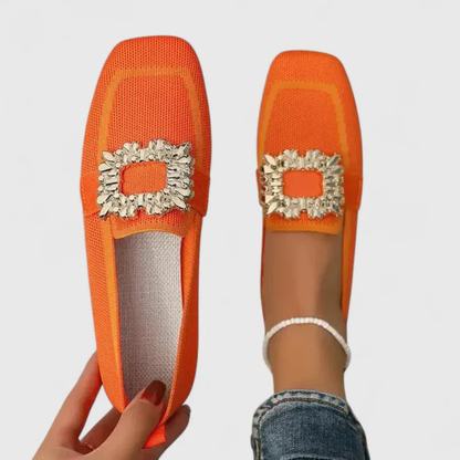Doris | Women's Kristallschnalle Slip-On Loafers
