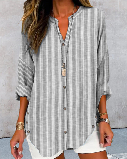 Lena | Women's Breathable Relaxed Striped Summer Blouse
