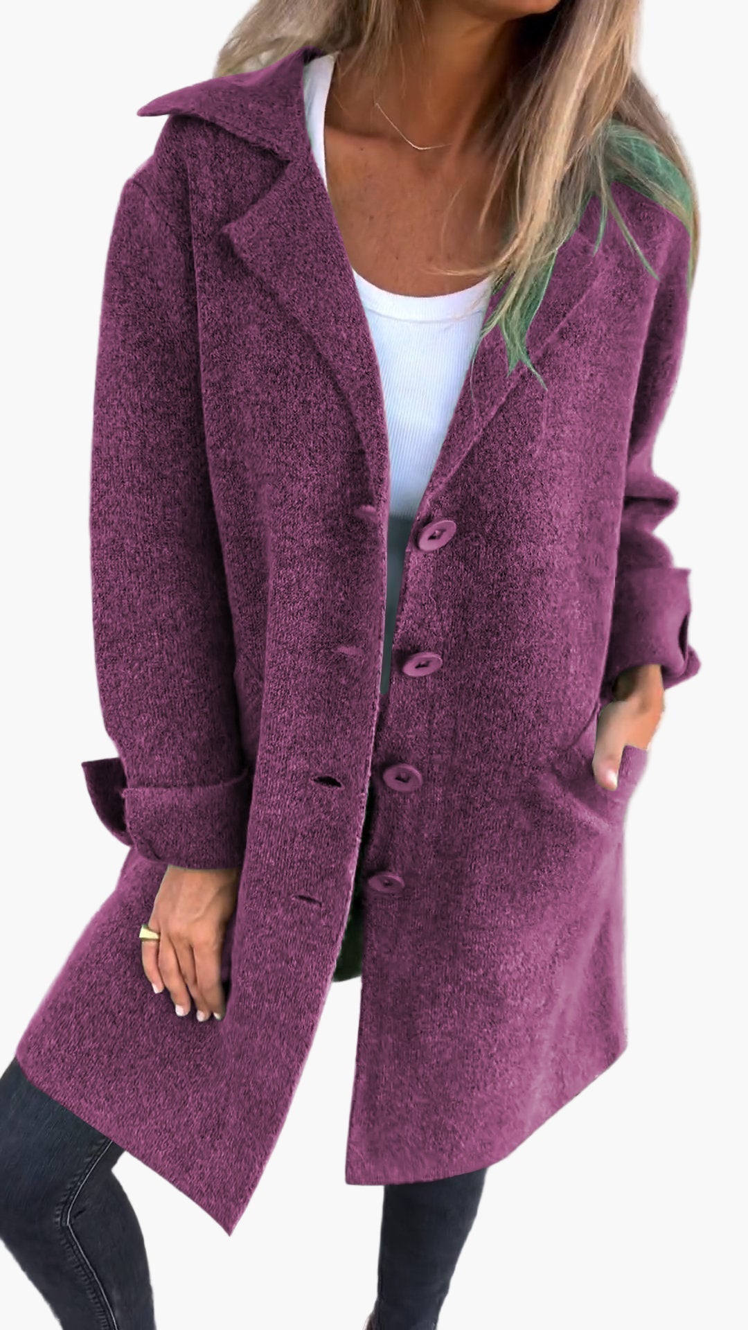 Karin | Women's Stylish Button-Front Coat in Relaxed Fit