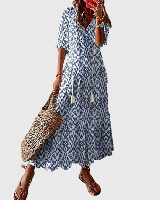 Michaela | Women's Maxi V-Neck Beach Dress