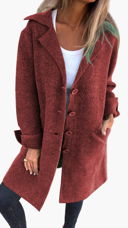 Karin | Women's Stylish Button-Front Coat in Relaxed Fit