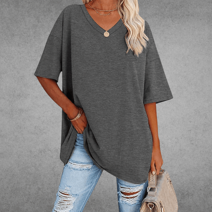 Frankie | Women's V-Neck Relaxed Summer T-Shirt