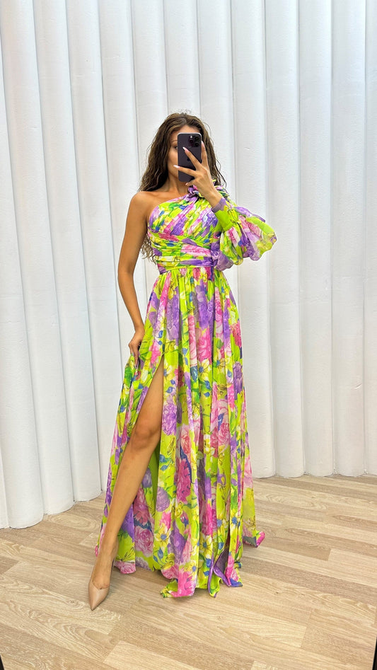 Kathrin | Women's Floral One-Shoulder-Dress for Wedding Guests