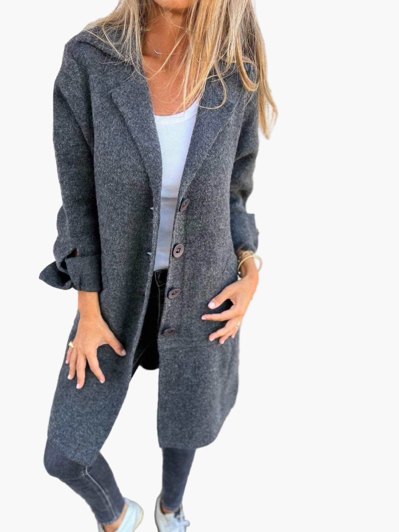 Karin | Women's Stylish Button-Front Coat in Relaxed Fit