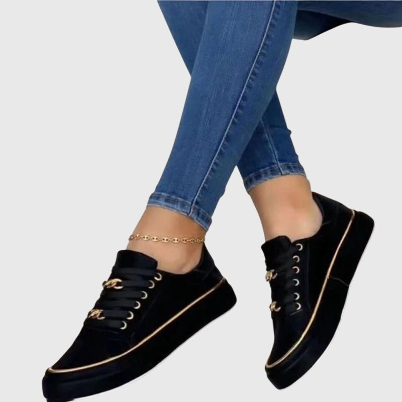 Anna | Women's Spring Casual Velvet Lace-Up Sneakers
