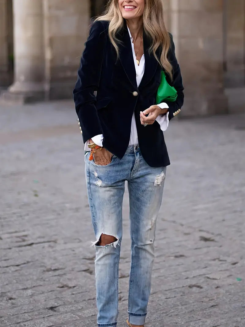 Sabina | Women's Classic Blazer with One-Button-Closure