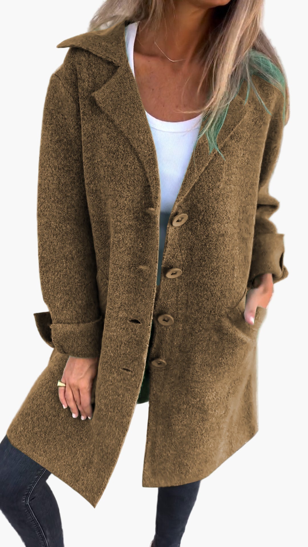 Karin | Women's Stylish Button-Front Coat in Relaxed Fit