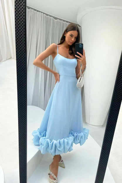 Jasmin | Women's elegant Dress for Wedding Guests with Ruffle Hem
