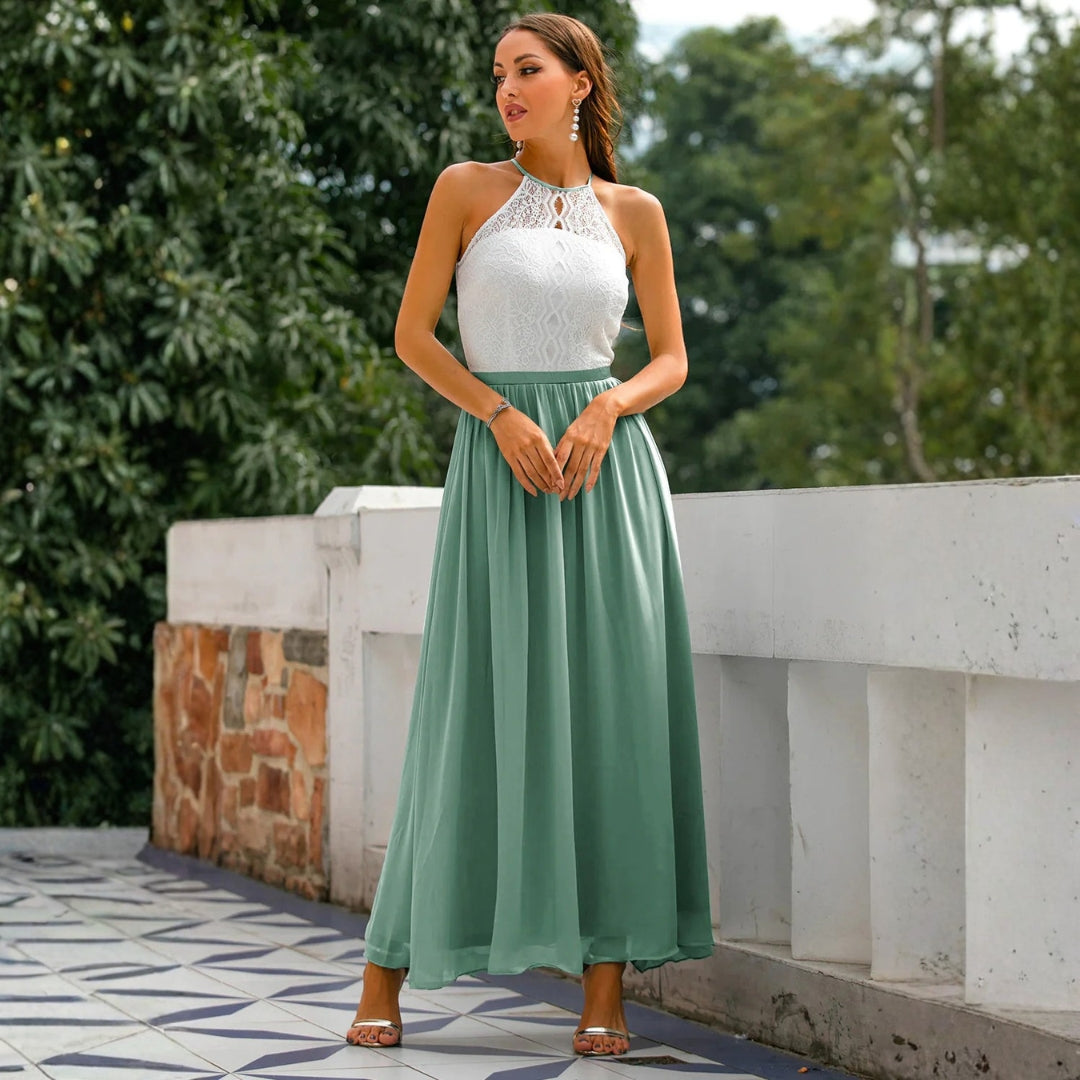 Franziska | Women's Wedding Guest Halter Neck Maxi Dress