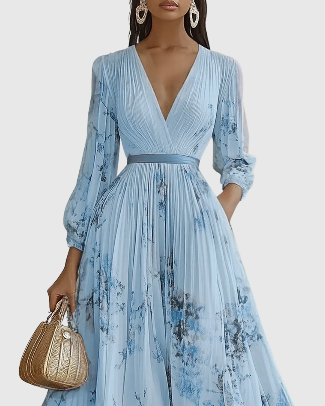 Isabella | Women's Sleeveless Pleated Floral Midi Dress