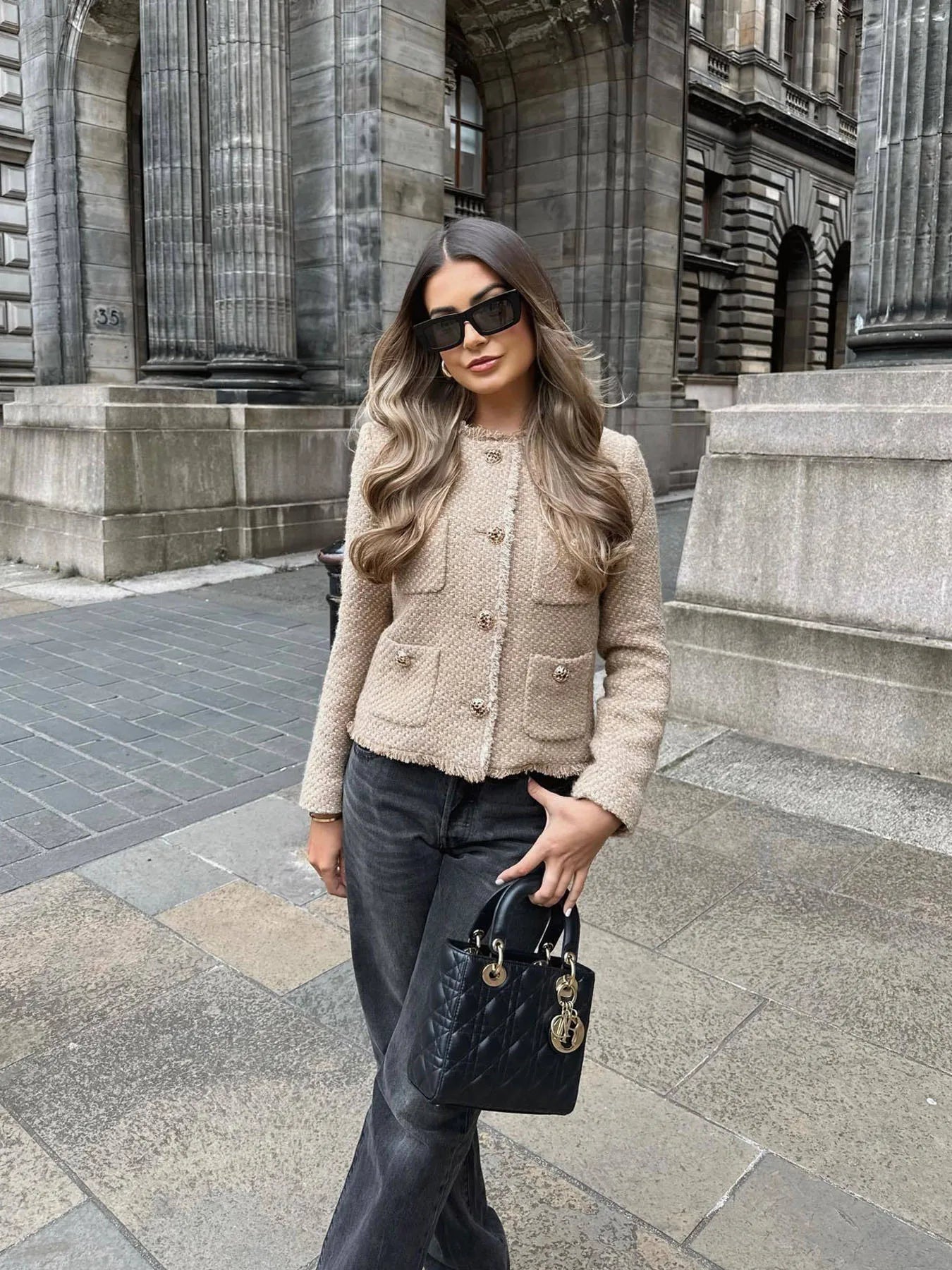 Yvonne | Women's Elegant Tweed-Jacket with Button Placket