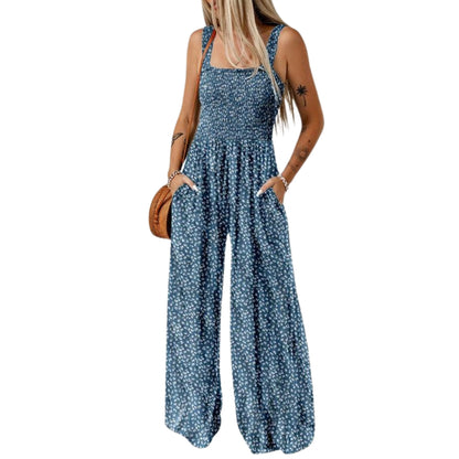 Ursula | Elegant Women's-Spring-Jumpsuit with Floral Print and wide Leg